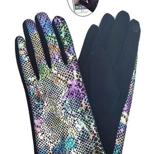 Multicolor Patterned Women's Gloves